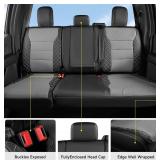 $220 Ford F-150 Seat Covers, Leather, Black/Gray, Custom Fit