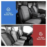 $220 Ford F-150 Seat Covers, Leather, Black/Gray, Custom Fit