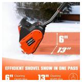 $240 40V Cordless Snow Shovel, 13-Inch, 2 Batteries, Quick Charger