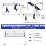 $55 Volleyball Net, 14FT Freestanding for Backyard, Adjustable Height