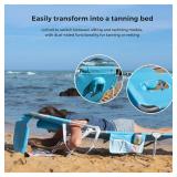 $90 SUNNYFEEL Beach Chair, Foldable Tanning Chair with Face Hole