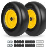 $83 Flat Free Lawn Mower Tire & Wheel, Bearing Bore 3/4"/5/8", 2-pcs