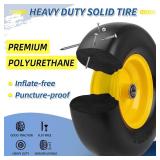 $83 Flat Free Lawn Mower Tire & Wheel, Bearing Bore 3/4"/5/8", 2-pcs