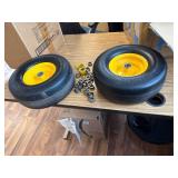 $83 Flat Free Lawn Mower Tire & Wheel, Bearing Bore 3/4"/5/8", 2-pcs