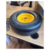 $83 Flat Free Lawn Mower Tire & Wheel, Bearing Bore 3/4"/5/8", 2-pcs