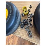 $83 Flat Free Lawn Mower Tire & Wheel, Bearing Bore 3/4"/5/8", 2-pcs