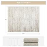 $90 Washable 8x10 Area Rug, Ultra-Soft Faux Wool, Non-Slip Low-Pile