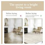 $90 Washable 8x10 Area Rug, Ultra-Soft Faux Wool, Non-Slip Low-Pile