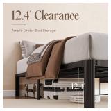 $68 14-Inch Metal Bed Frame, Queen, Heavy-Duty Platform, Round Legs