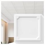 $90 24-Pcs 24x24 Drop Ceiling Tiles, 2x2 ft PVC FireRated 96 SqFt
