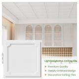 $90 24-Pcs 24x24 Drop Ceiling Tiles, 2x2 ft PVC FireRated 96 SqFt