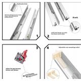 $75 21" Under Mount Drawer Slides Rear/Bottom Full Extension 4Pcs