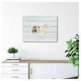 $48 Wooden Planks Print Magnetic Dry Erase Board, 30x20 in, Frameless