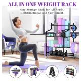 $80 Mythinglogic Yoga Mat Storage Rack with Hooks & Wheels