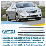 4pcs Seals Weatherstrip Trim for Toyota Corolla 2004-2008 4-Door