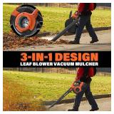 $200 MAXLANDER Cordless Leaf Blower & Vacuum with Bag, 3-in-1