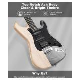 $123 RST-150 39" Beginner Electric Guitar Kit with Amp & HSS Pickups