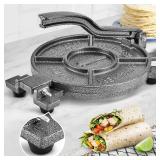 $51 ARC Tortilla Press 10.4" Cast Iron Tortilla Maker, Black/Gray