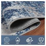 $119 8x10 Area Rug - Washable Abstract Non-Slip Indoor Carpet