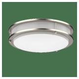 DYMOND 14" LED Ceiling Light Flush Mount, Dimmable Brushed Nickel