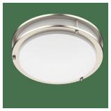 DYMOND 14" LED Ceiling Light Flush Mount, Dimmable Brushed Nickel