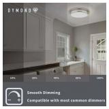 DYMOND 14" LED Ceiling Light Flush Mount, Dimmable Brushed Nickel