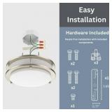 DYMOND 14" LED Ceiling Light Flush Mount, Dimmable Brushed Nickel