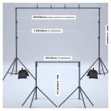 Backdrop Stand Kit 10x6.5ft Adjustable Background System Carry Bag