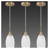 $123 Mini Glass Pendant Light 3-Pack - White Swirl, 4.72" Chandelier