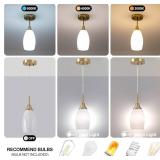 $123 Mini Glass Pendant Light 3-Pack - White Swirl, 4.72" Chandelier