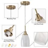 $123 Mini Glass Pendant Light 3-Pack - White Swirl, 4.72" Chandelier