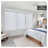 $142 Lotus & Windoware Cordless Faux Wood Room Darkening Blind, 71x48