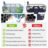 $95 Upgraded Playpen with Thick Foldable Mat, Balls, 4 Rings