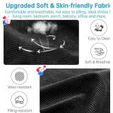 Rocking Chair Cushions Set - Non-Slip Adirondack Cushions Ties, Grey