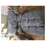 Rocking Chair Cushions Set - Non-Slip Adirondack Cushions Ties, Grey