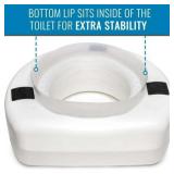 HealthSmart Raised Toilet Seat Riser, 15x15x5