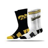 Iowa Hawkeyes Adult 2-Pack Crew Socks