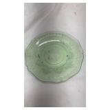 Green Depression Glass Serving Plate