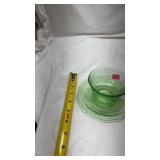 Green Depression Glass Serving Plate