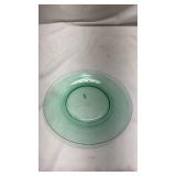 Sea Green Glass Plate with Uranium Glow