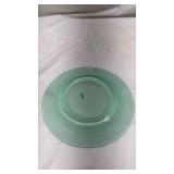Sea Green Glass Plate with Uranium Glow