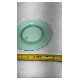 Sea Green Glass Plate with Uranium Glow