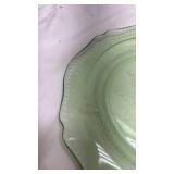 Depression Glass Green Dinner Plate with Uranium Glow