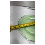 Depression Glass Green Dinner Plate with Uranium Glow