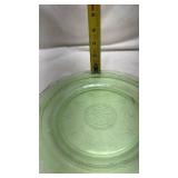 Depression Glass Green Dinner Plate with Uranium Glow