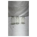 Clear Glass Mason Jars with White Lids - Set of 3