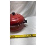 Bundt Rice Cooker - Red Enamel Double Steamer