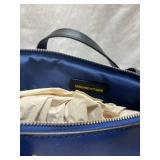 Navy Blue Designer Handbag with Gold Chain