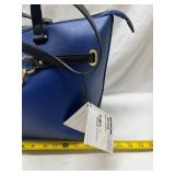 Navy Blue Designer Handbag with Gold Chain