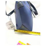 Navy Blue Designer Handbag with Gold Chain